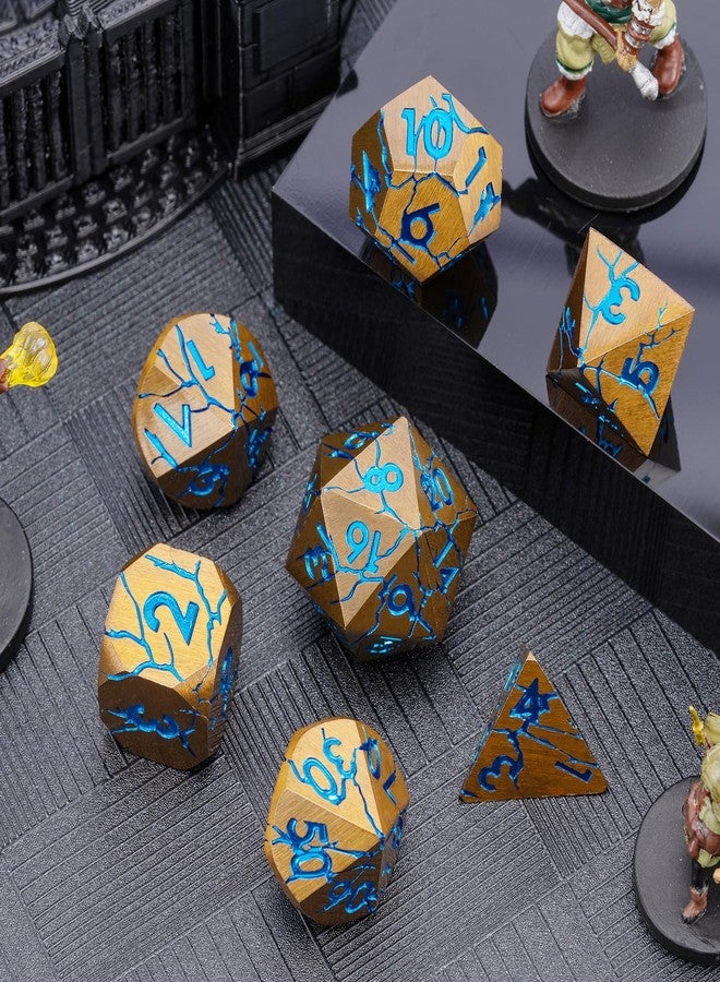 weyano Metal Dice Set for DND, RPG, D&D, Dungeons and Dragons with Cracks and Sharp Edges for Ages 15 and Up - Image 2
